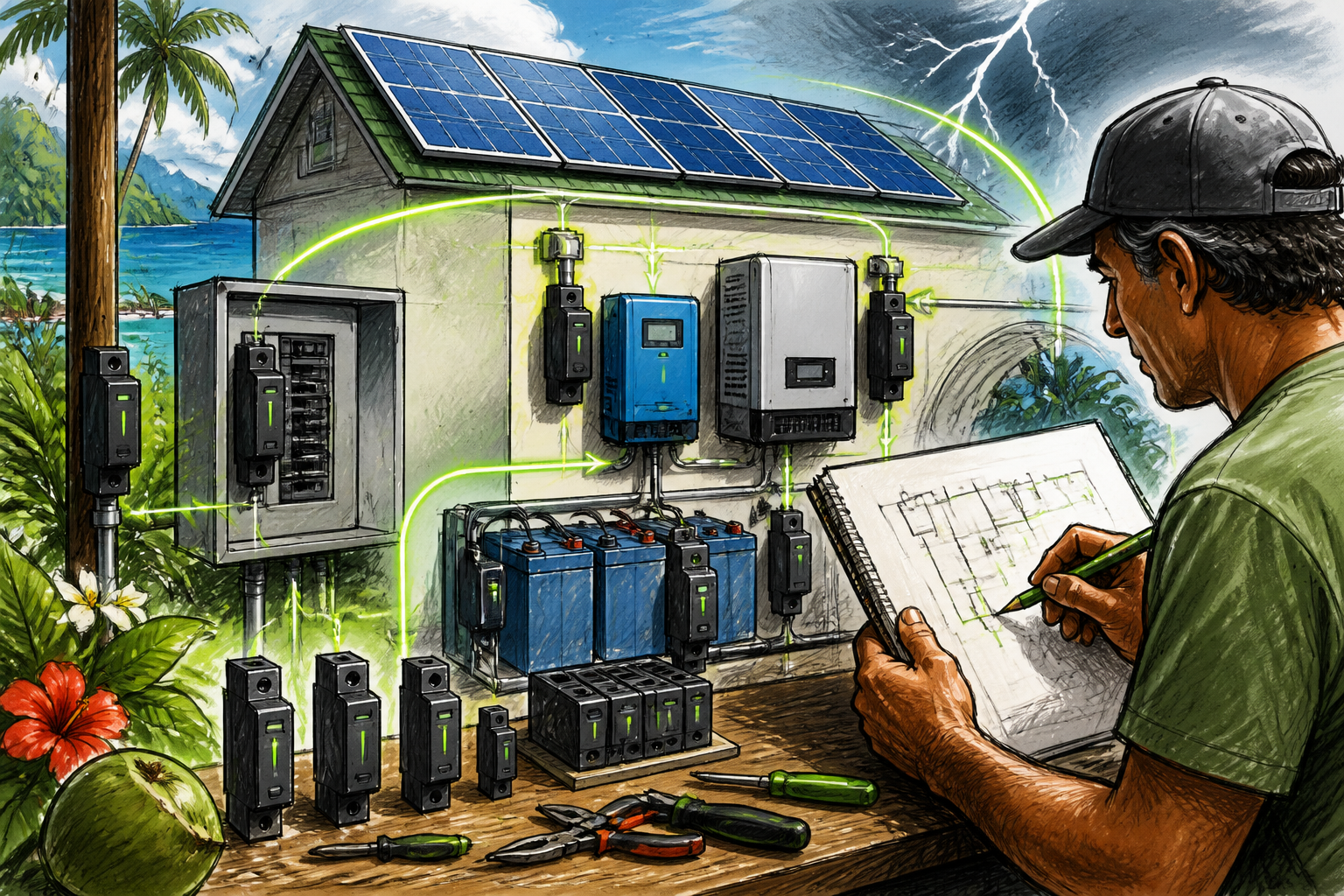 Concept artwork for MNSPD Lightning Arresters and Surge Protection Devices
