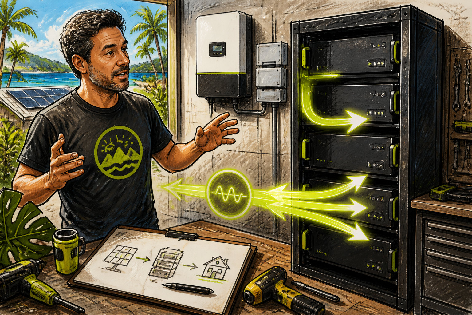 Concept artwork for EG4 LL-S 48V 100Ah Server Rack Battery