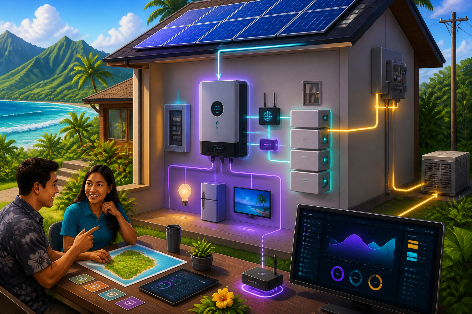 Concept artwork for EG4 FlexBOSS18 All-In-One Hybrid Inverter